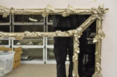 Miroir mural vintage Friedman Brothers Hollywood Regency Silver Gilt Faux Bois