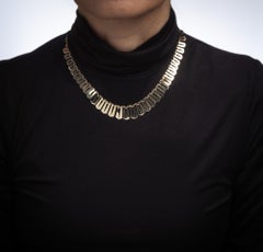 Vintage Fringe Collar Necklace 14k Yellow Gold Choker Length Jewelry