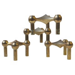 Bougeoirs modulaires vintage Frits Nagel & Ceasar Stoffi en laiton pour BMF