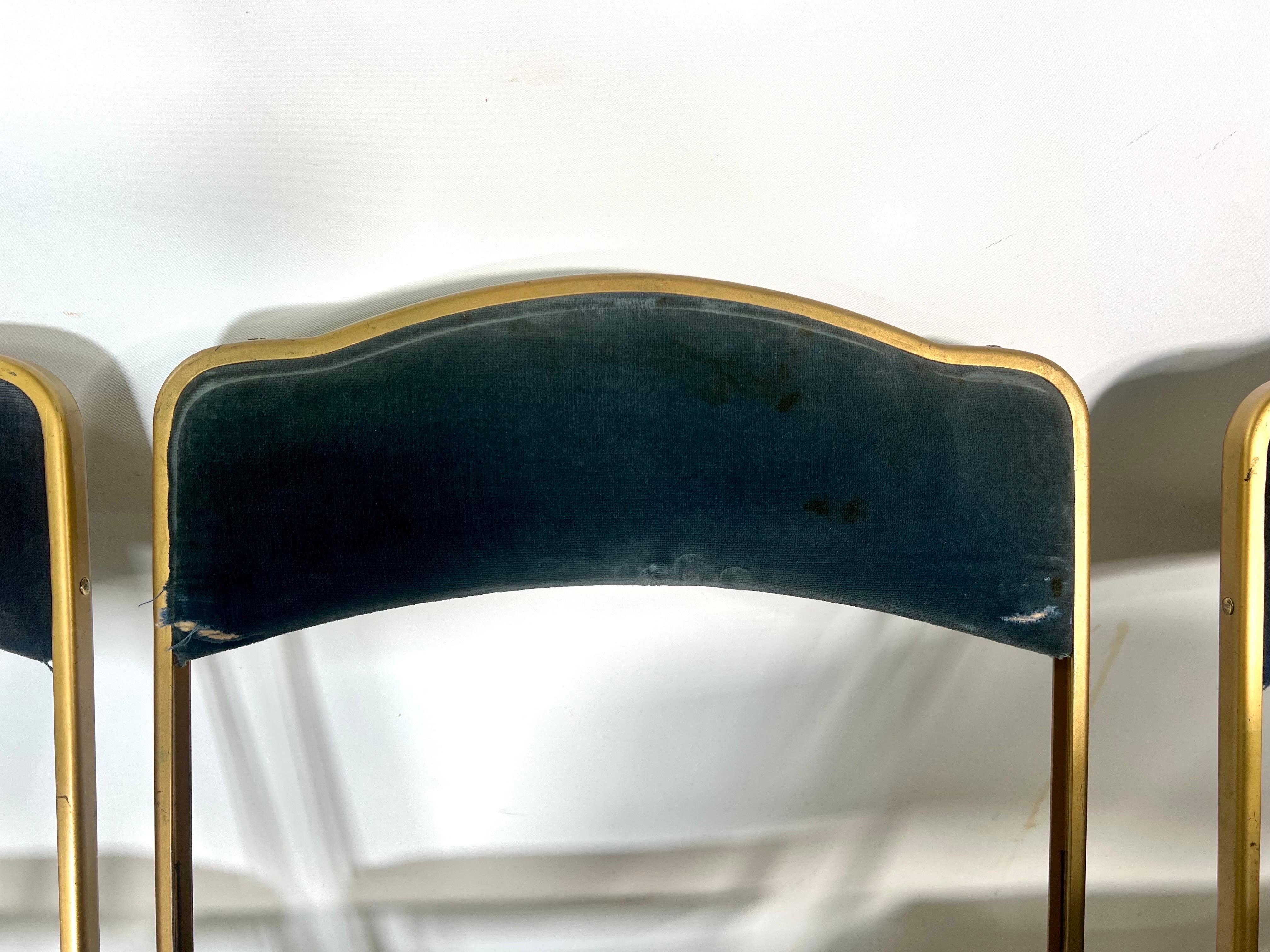 Vintage Fritz Chair & Co Velvet Folding Chair In Good Condition For Sale In Esperance, NY