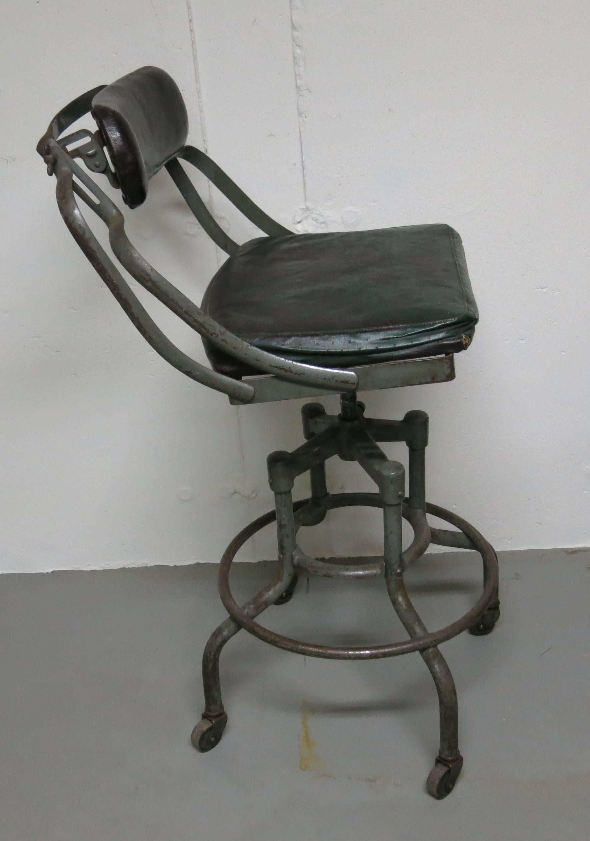 Mid-20th Century Vintage Fritz Cross Industrial Chair Stool St. Paul Minnesota