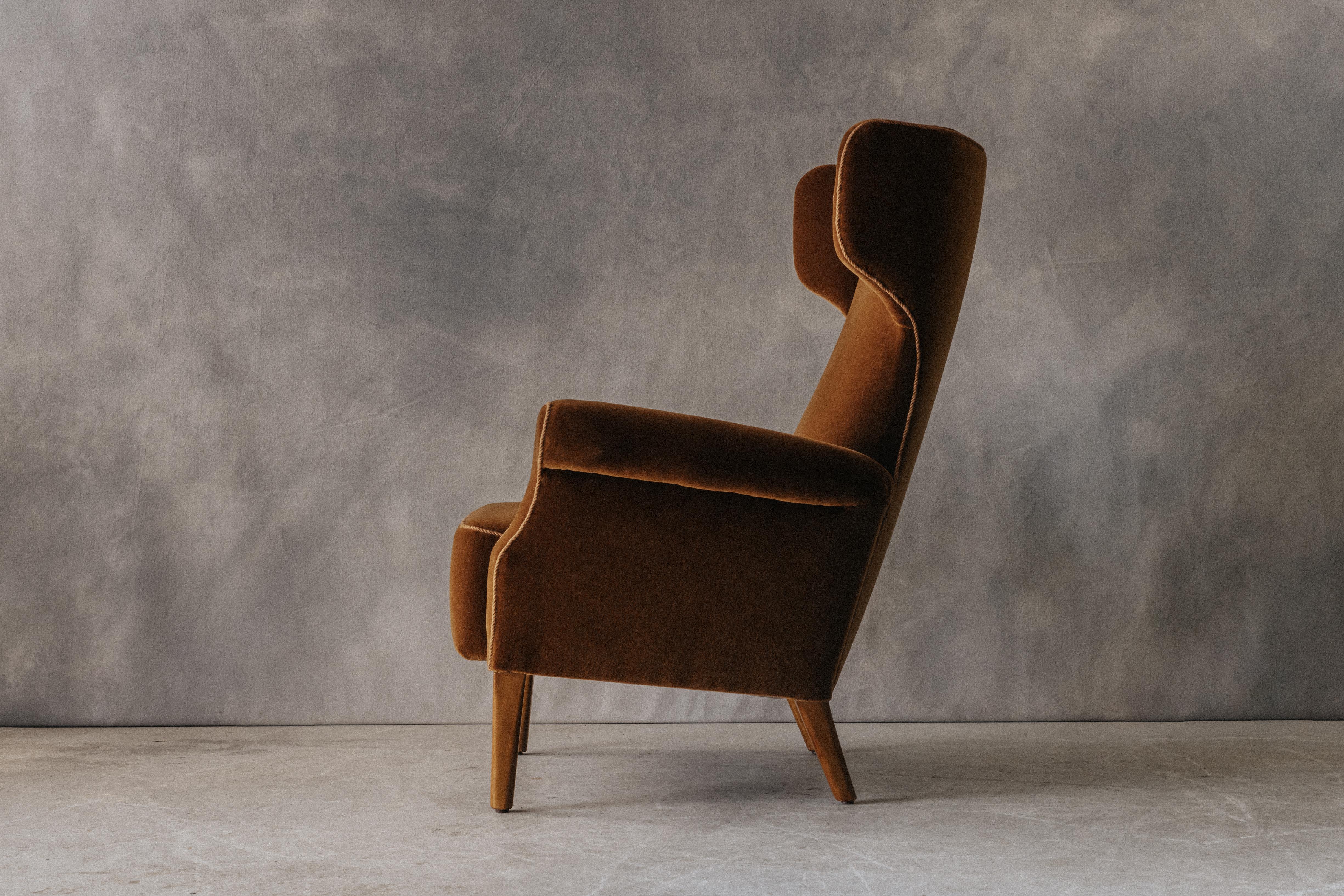 Upholstery Vintage Fritz Hansen Lounge Chair From Denmark, Circa 1950