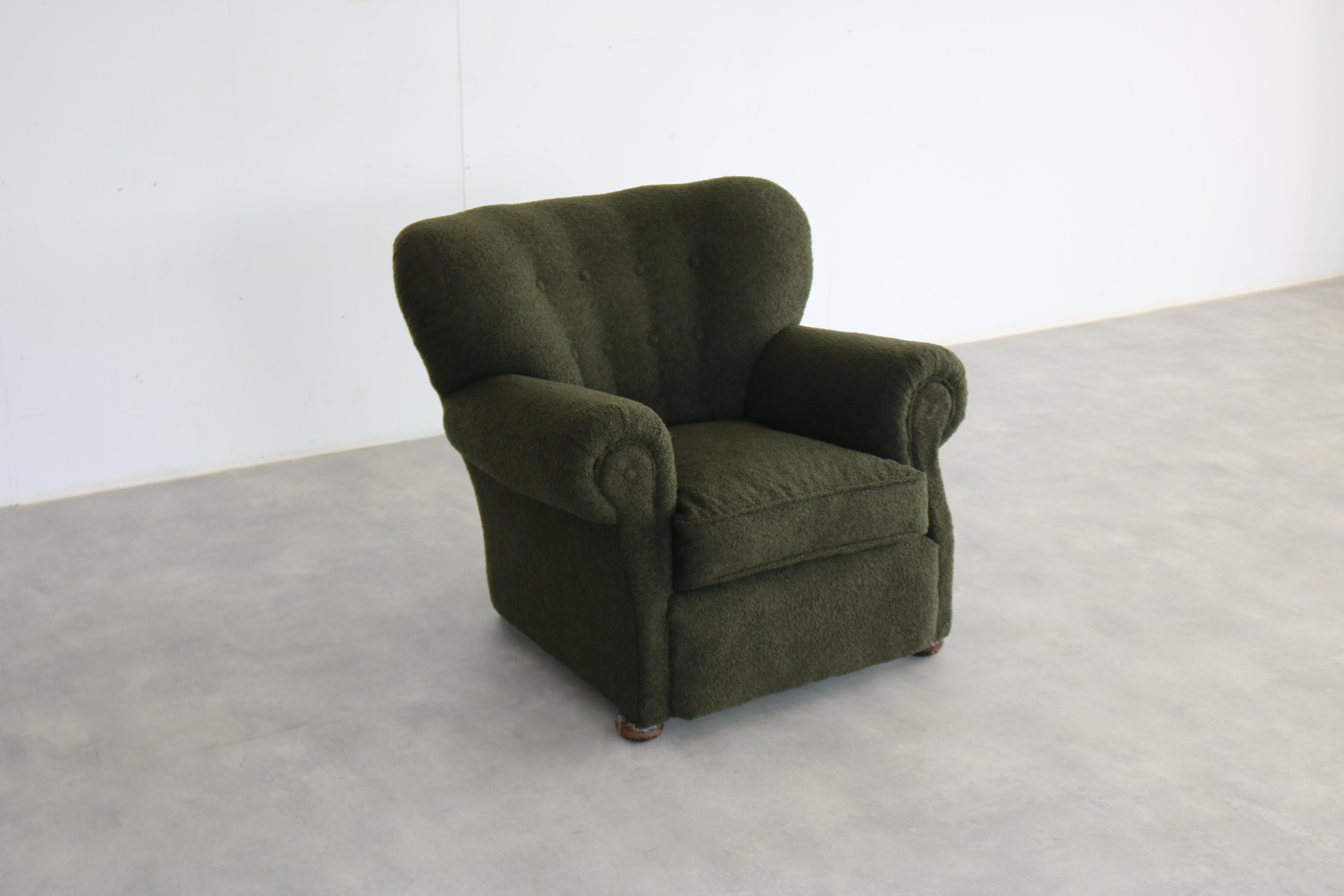 vintage Fritz Hansen lounge chair  model 1518  1940s  For Sale 6