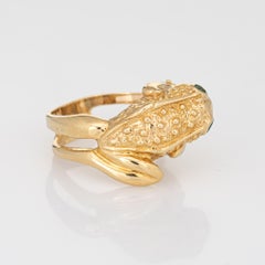 Vintage Frog Ring 14k Yellow Gold Webbed Feet Estate Jewelry Spirit Animal
