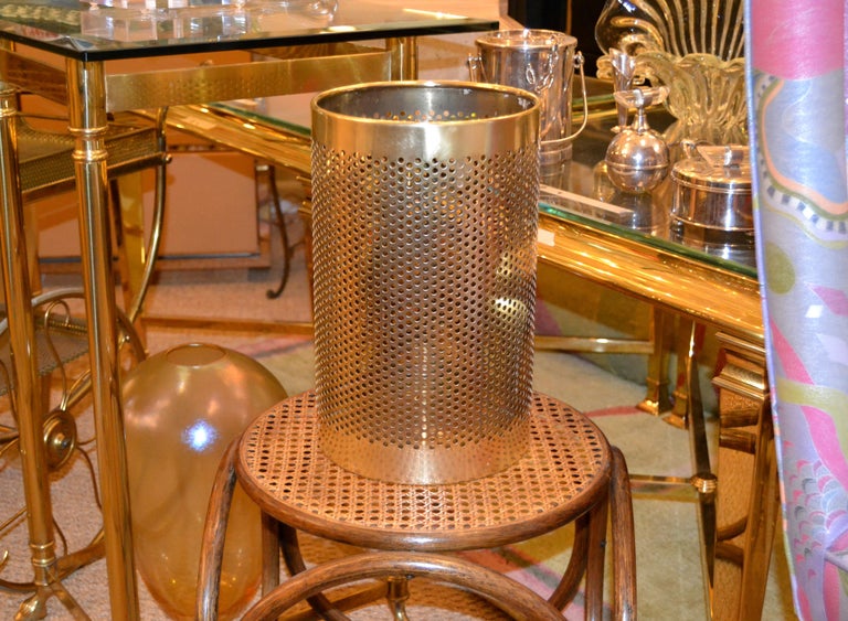 Vintage Frontgate Brass Italian Perforated Trash Waste Basket Waste Can Italy At 1stdibs Vintage brass weight scale set in timber case. vintage frontgate brass italian perforated trash waste basket waste can italy