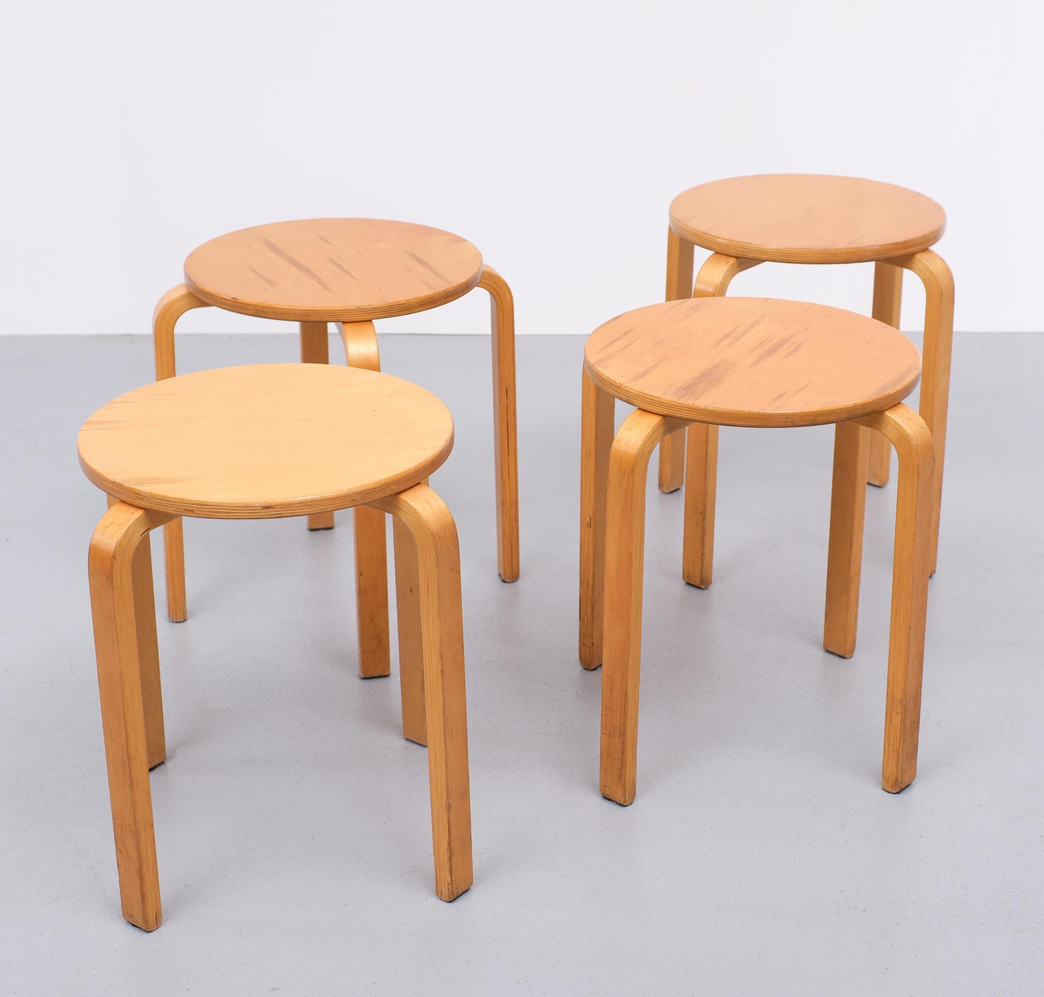 Vintage Frosta Bentwood Stacking Stools for Ikea, 1990s  For Sale 1