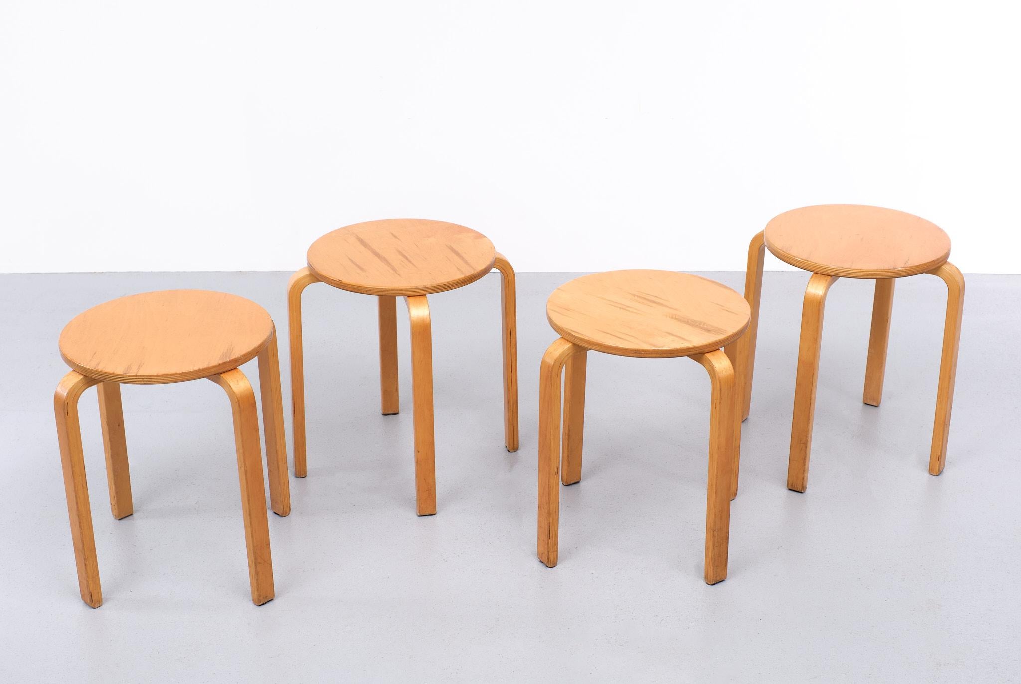 Swedish Vintage Frosta Bentwood Stacking Stools for Ikea, 1990s  For Sale