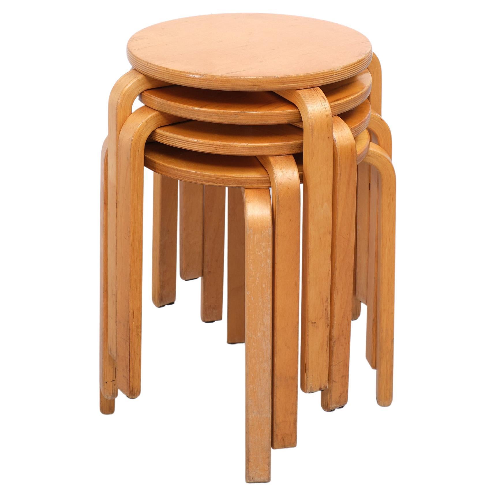 Vintage Frosta Bentwood Stacking Stools for Ikea, 1990s  For Sale