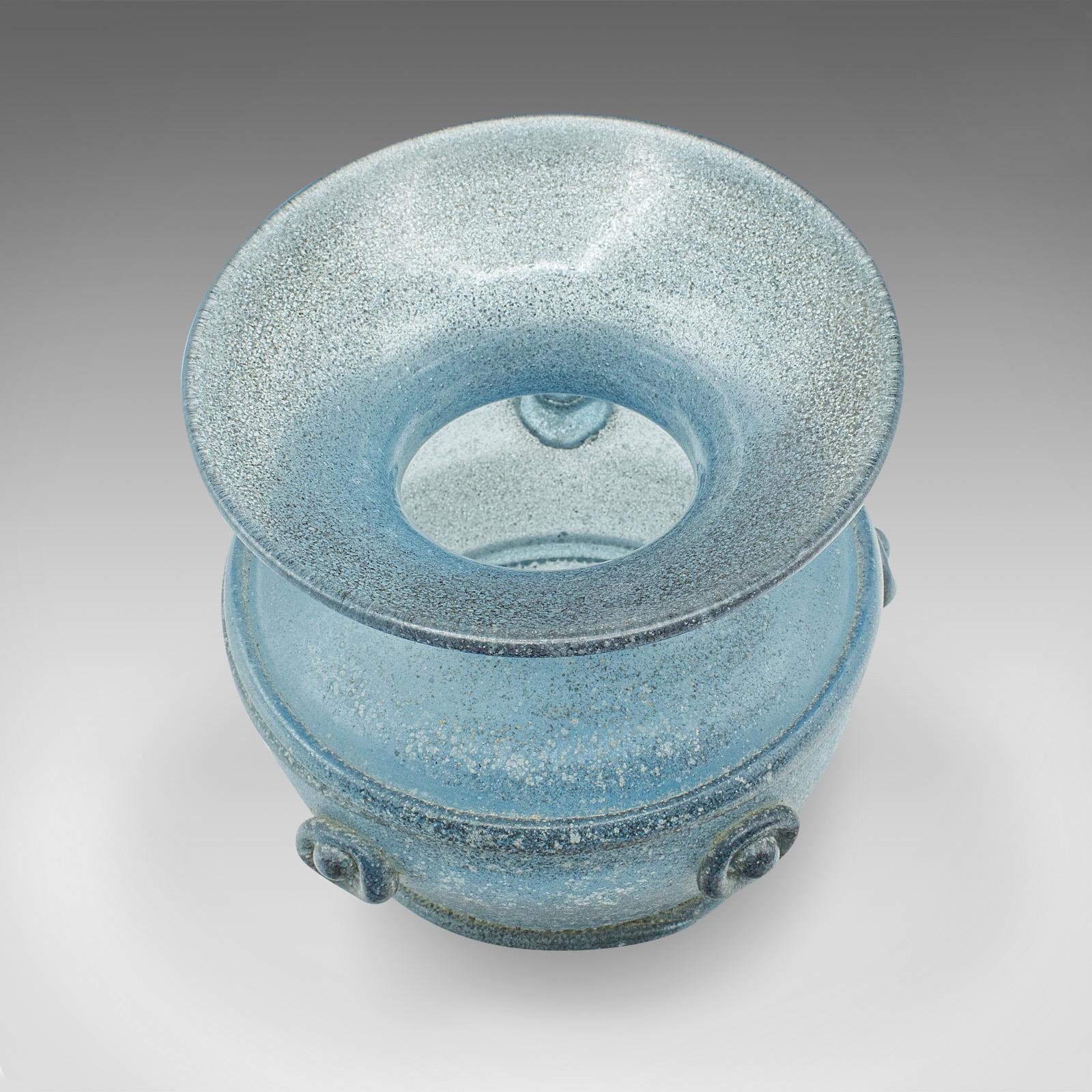 Verre Vase d'exposition givré italien, verre, ornemental, pot à fleurs, vers 1970 en vente