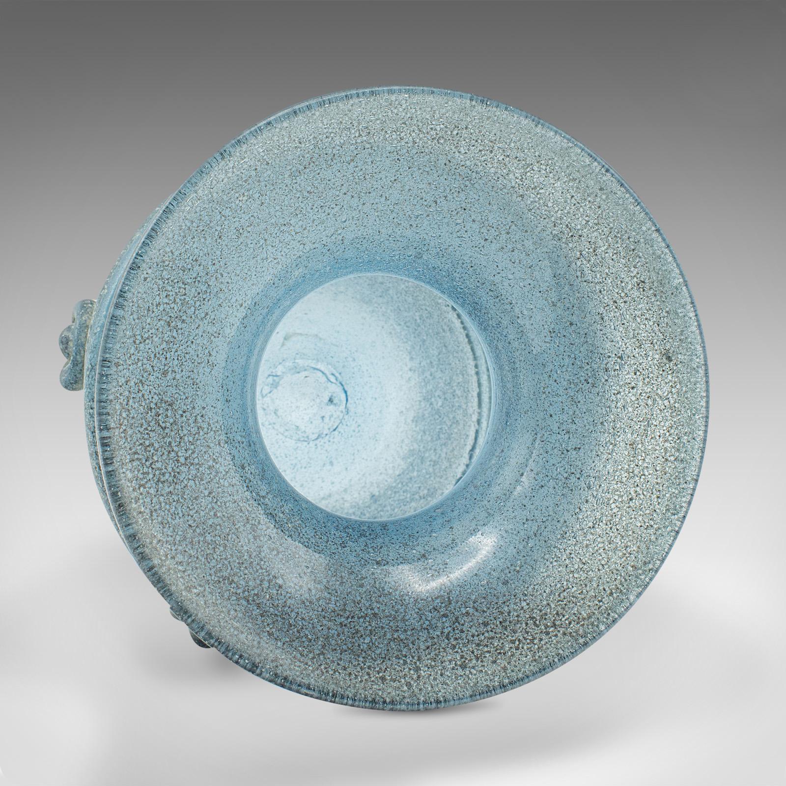 Vase d'exposition givré italien, verre, ornemental, pot à fleurs, vers 1970 en vente 1