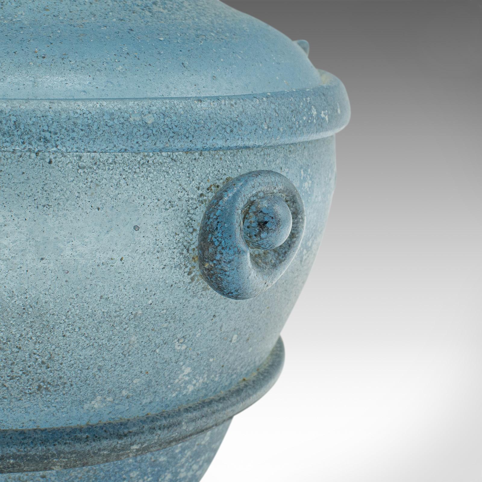 Vase d'exposition givré italien, verre, ornemental, pot à fleurs, vers 1970 en vente 3