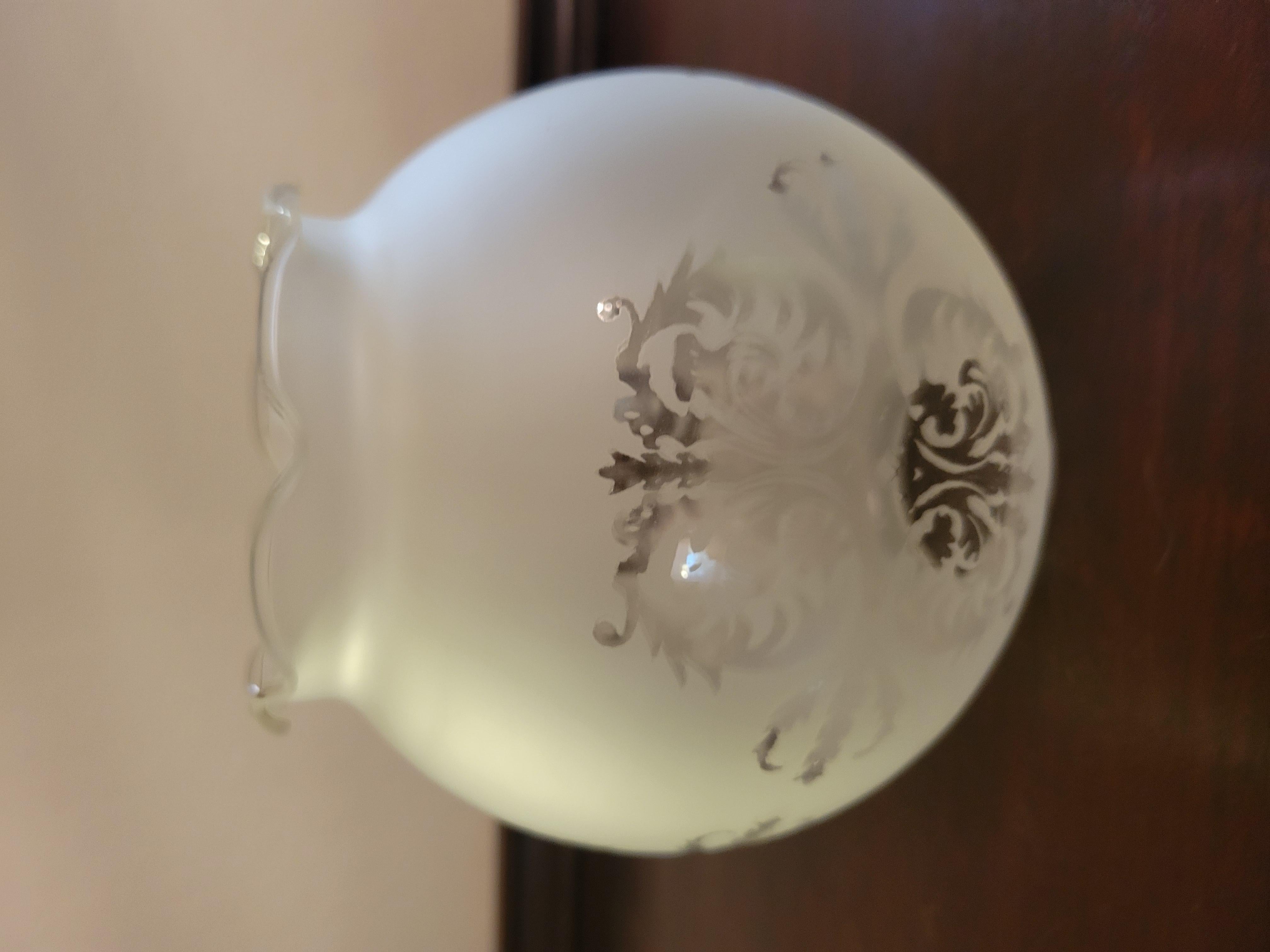 Vintage Frosted Glass Etched Globe Shades - Set of (6), 2
