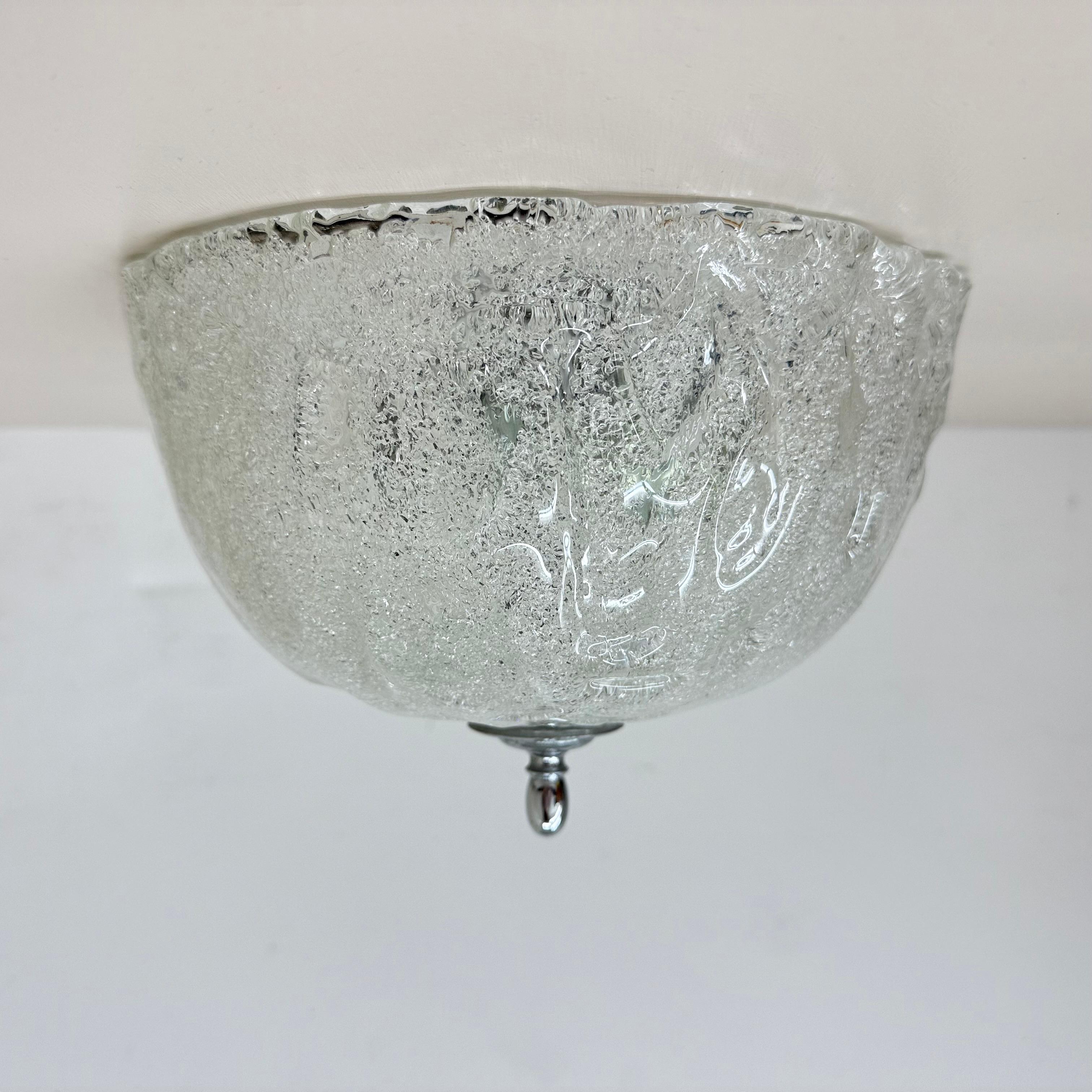 Lampada da soffitto in vetro smerigliato vintage, anni '70 in vendita 6