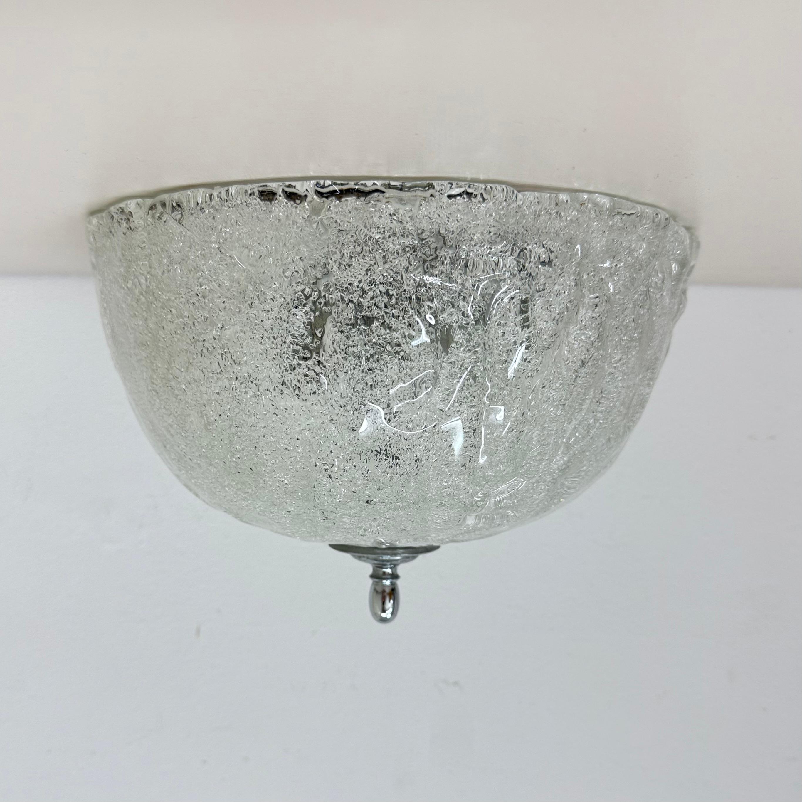 Lampada da soffitto in vetro smerigliato vintage, anni '70 in vendita 8