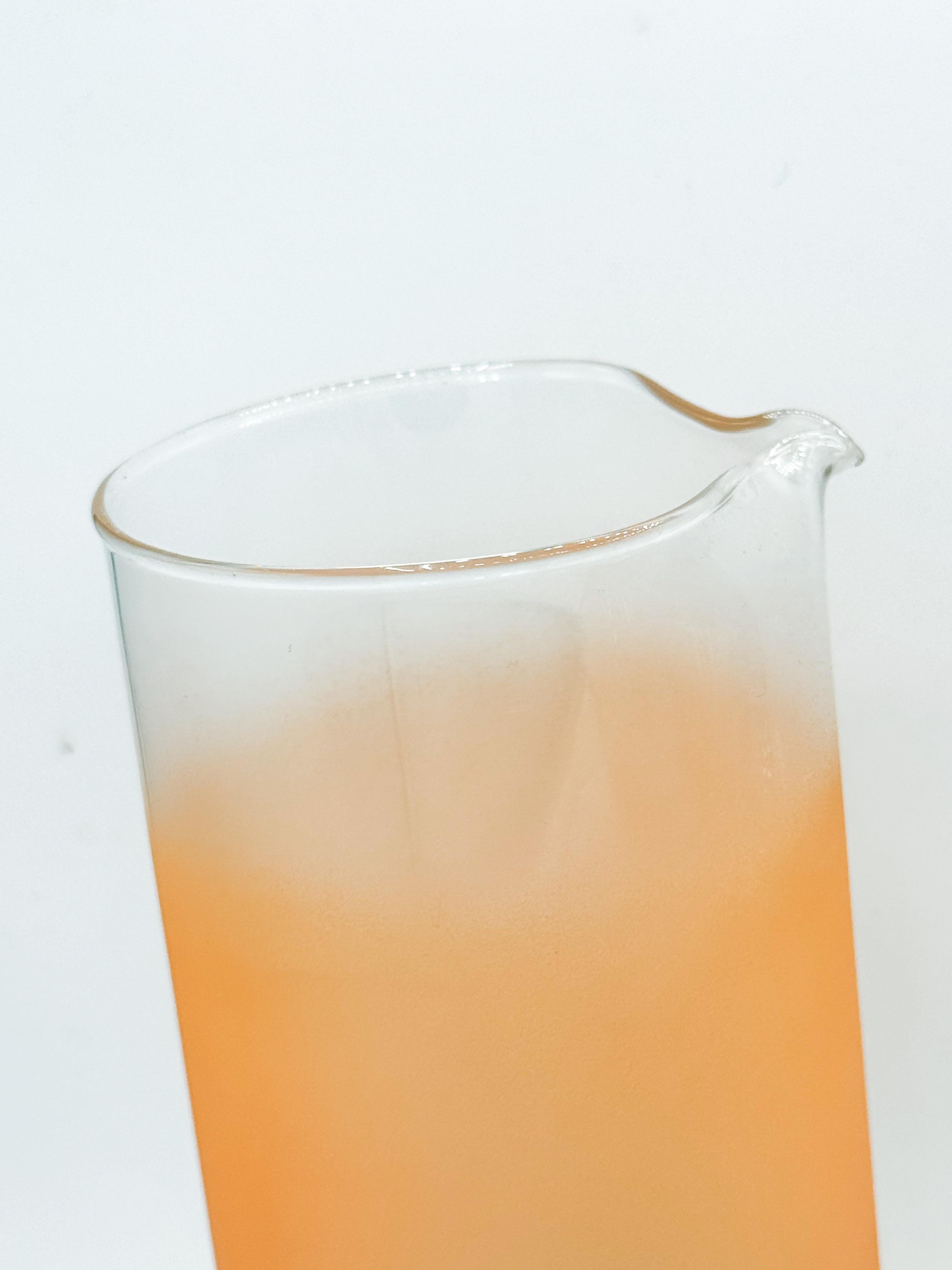Canadian Vintage Frosted Ombré Martini Glass and Pitcher Set by Chevrier Pettigrew Quebec For Sale