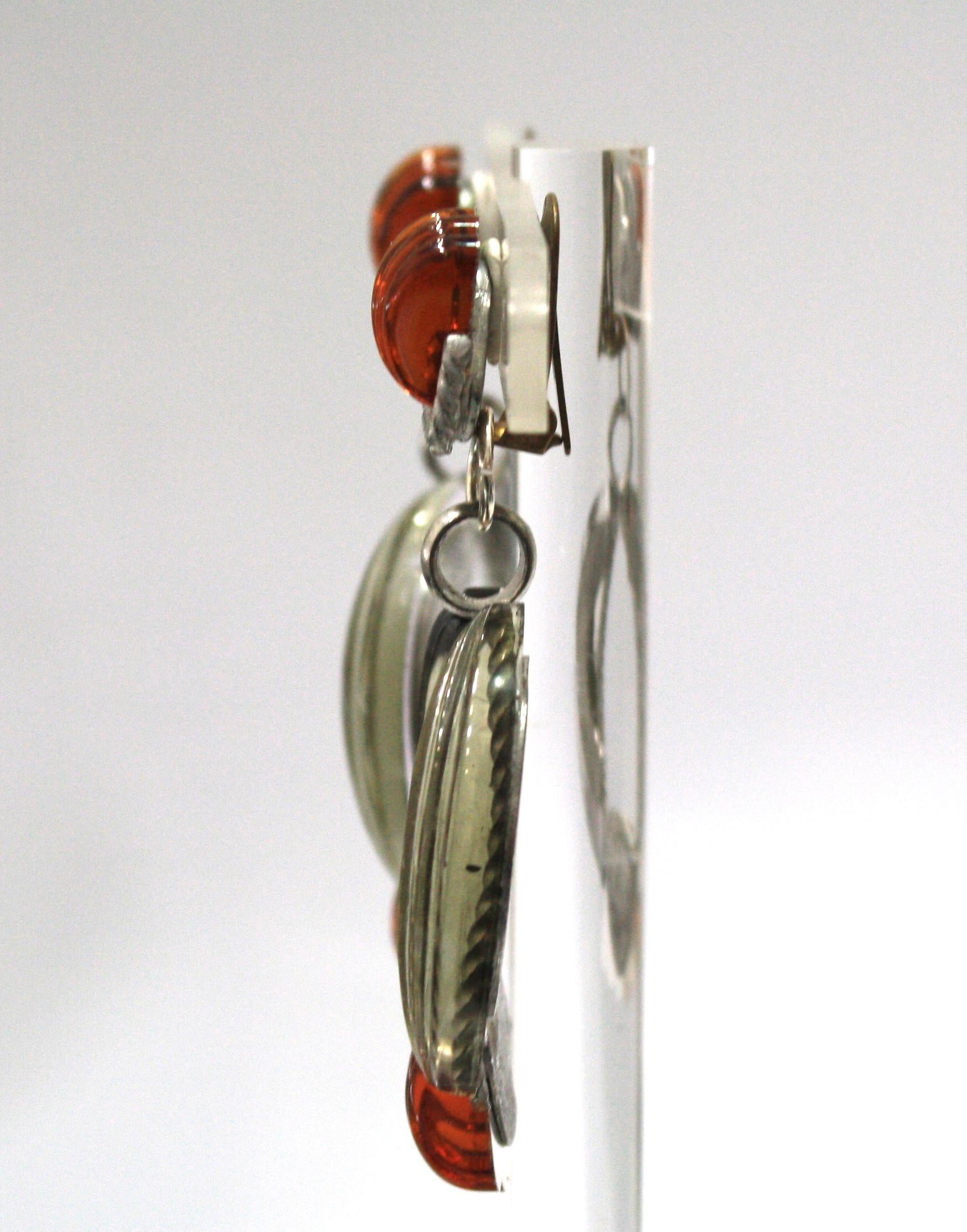 Boucles d'oreilles clip Swarovski Cristal givré vintage Unisexe en vente