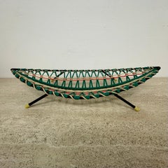 Vintage fruit basket metal and plastic wire , 1950s