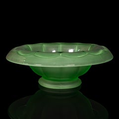 Vintage Fruit Bowl, English, Glass, Decorative Serving Dish, Art Deco, C.1930
