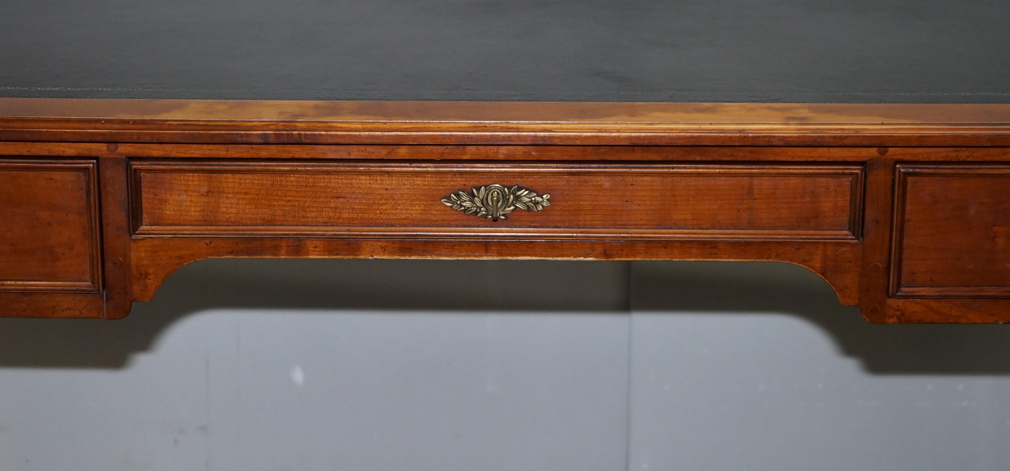 Vintage Fruitwood Leather Topped Extending Bureau De Plat Desk Writing Table 4