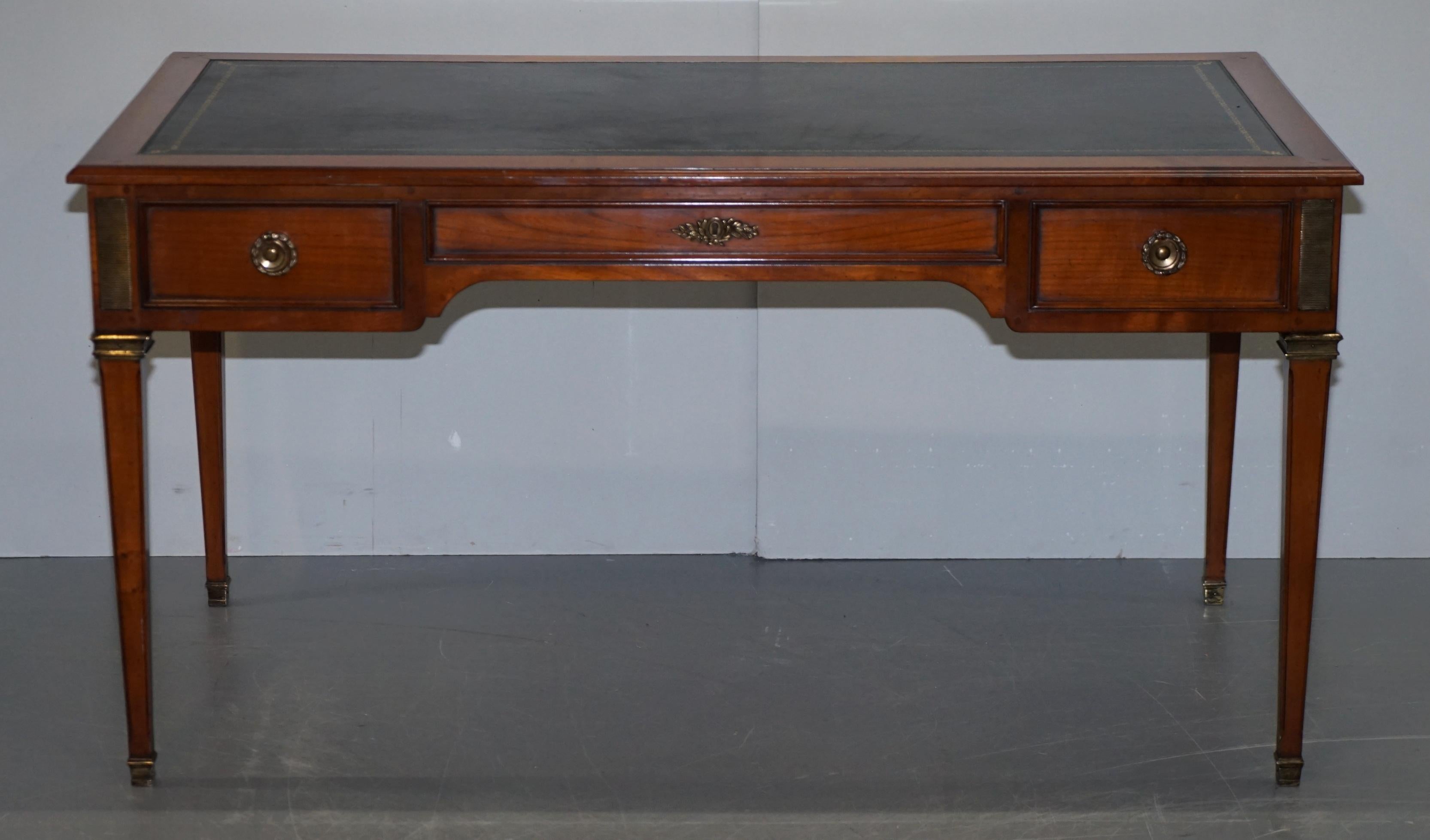 Vintage Fruitwood Leather Topped Extending Bureau De Plat Desk Writing Table 6