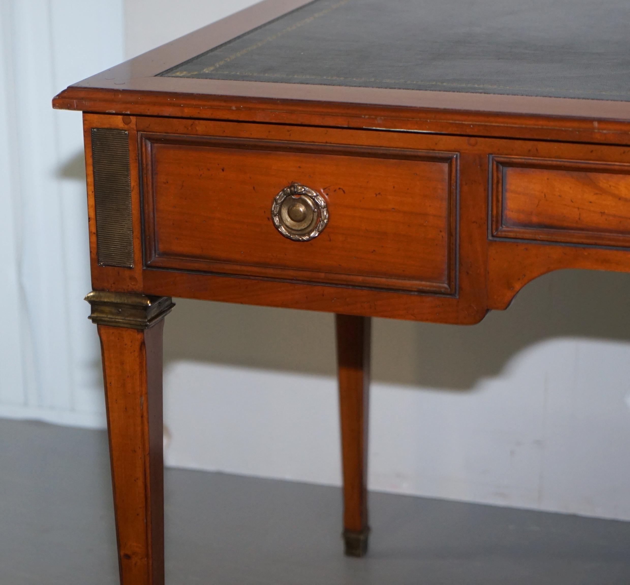 Vintage Fruitwood Leather Topped Extending Bureau De Plat Desk Writing Table 7