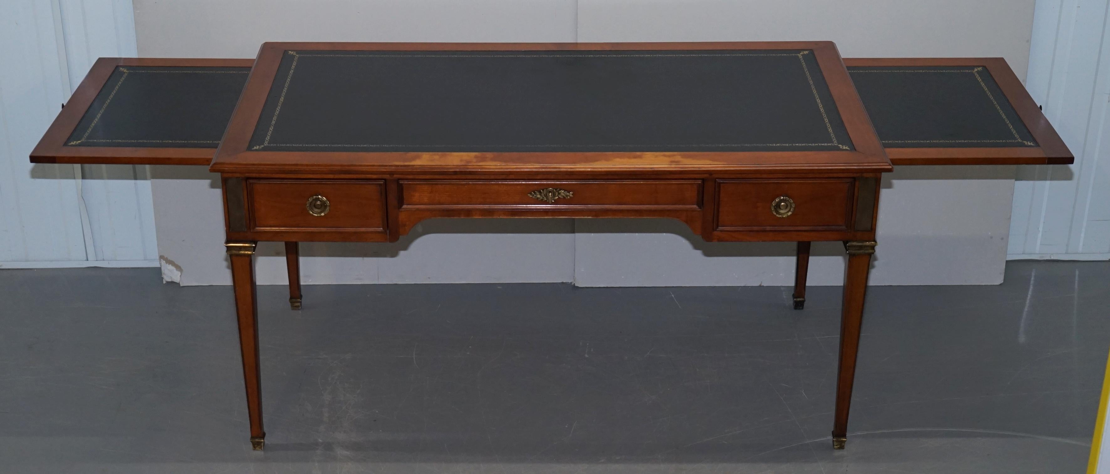 Vintage Fruitwood Leather Topped Extending Bureau De Plat Desk Writing Table 9