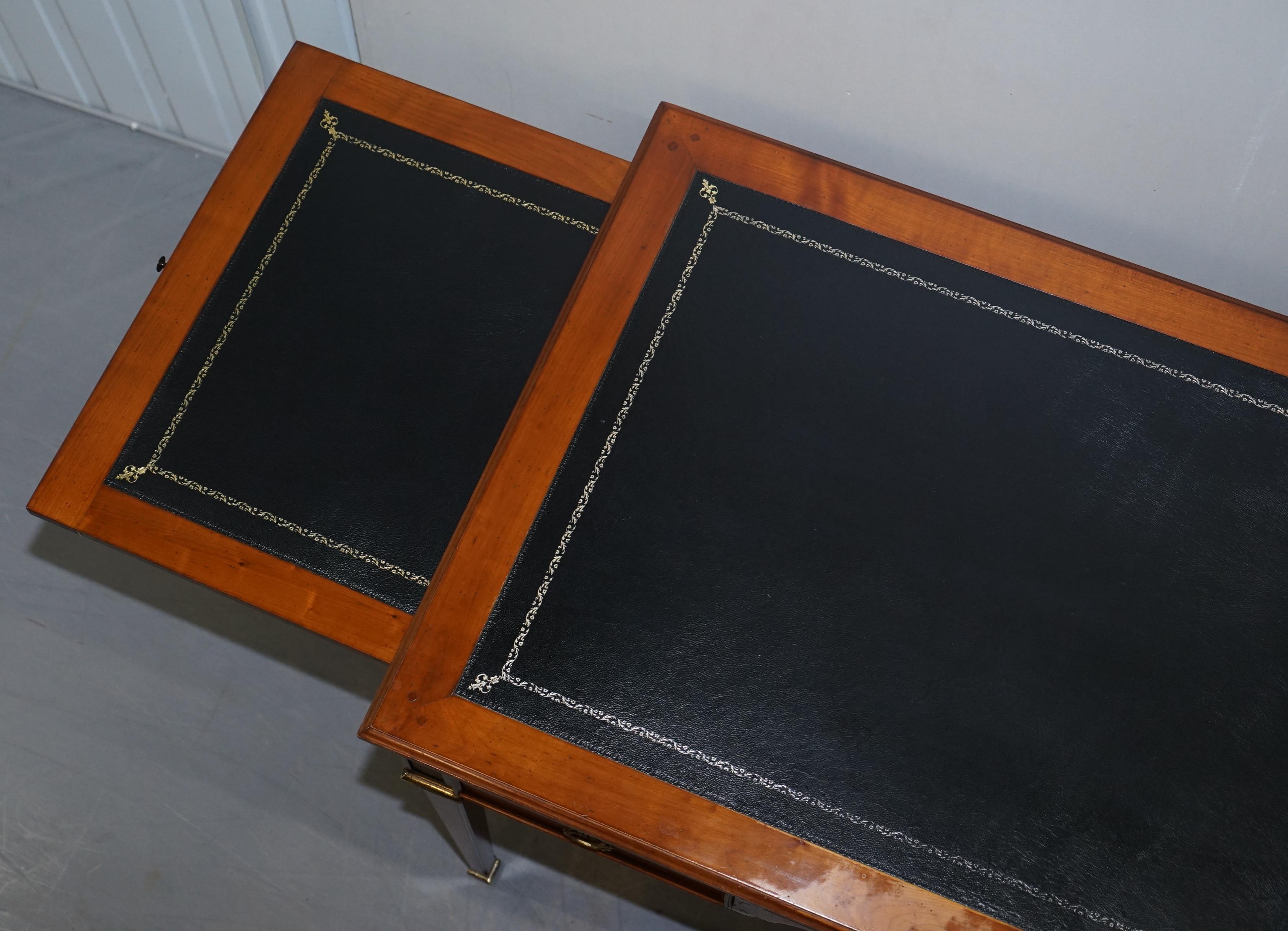 Vintage Fruitwood Leather Topped Extending Bureau De Plat Desk Writing Table 11