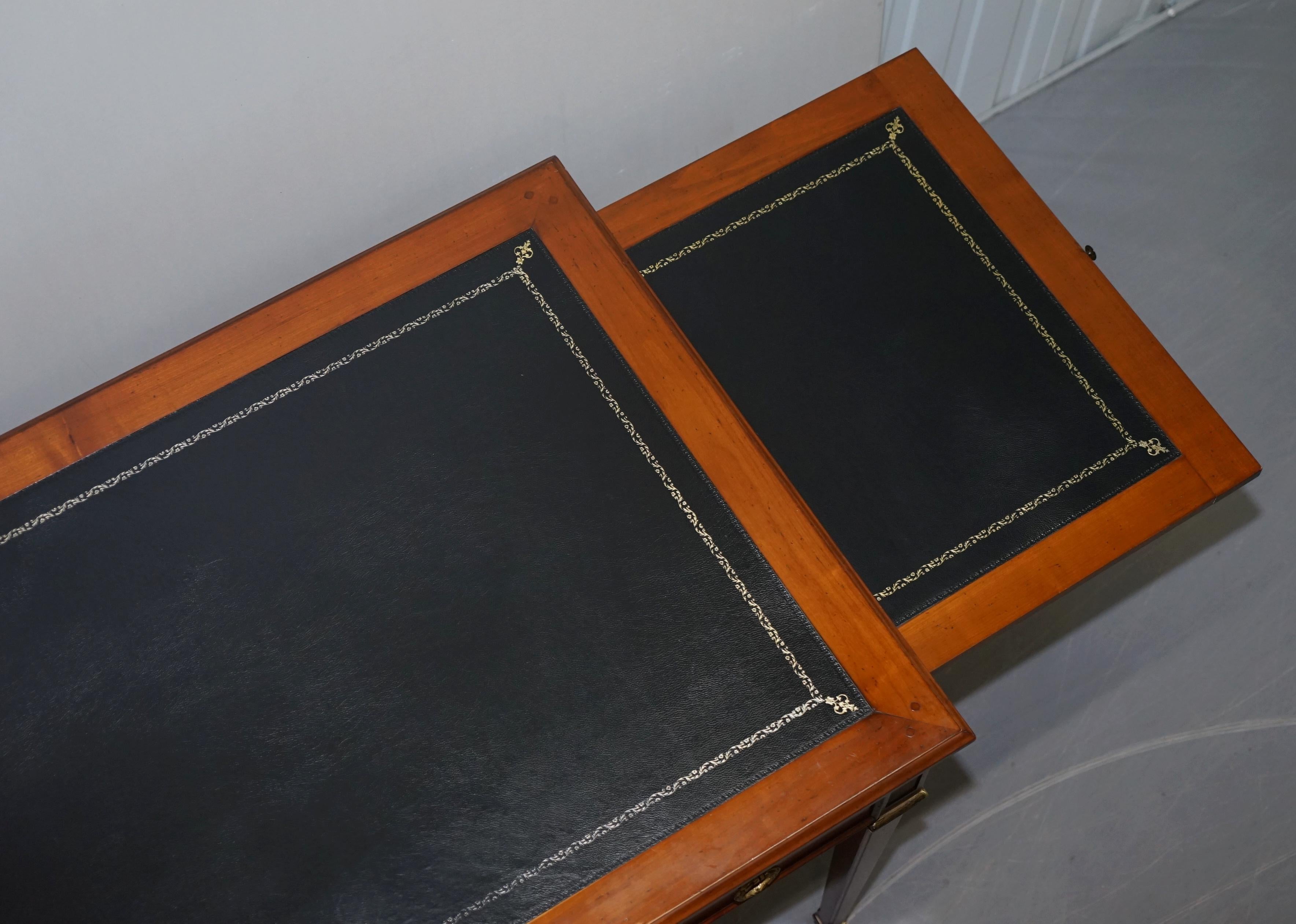 Vintage Fruitwood Leather Topped Extending Bureau De Plat Desk Writing Table 12