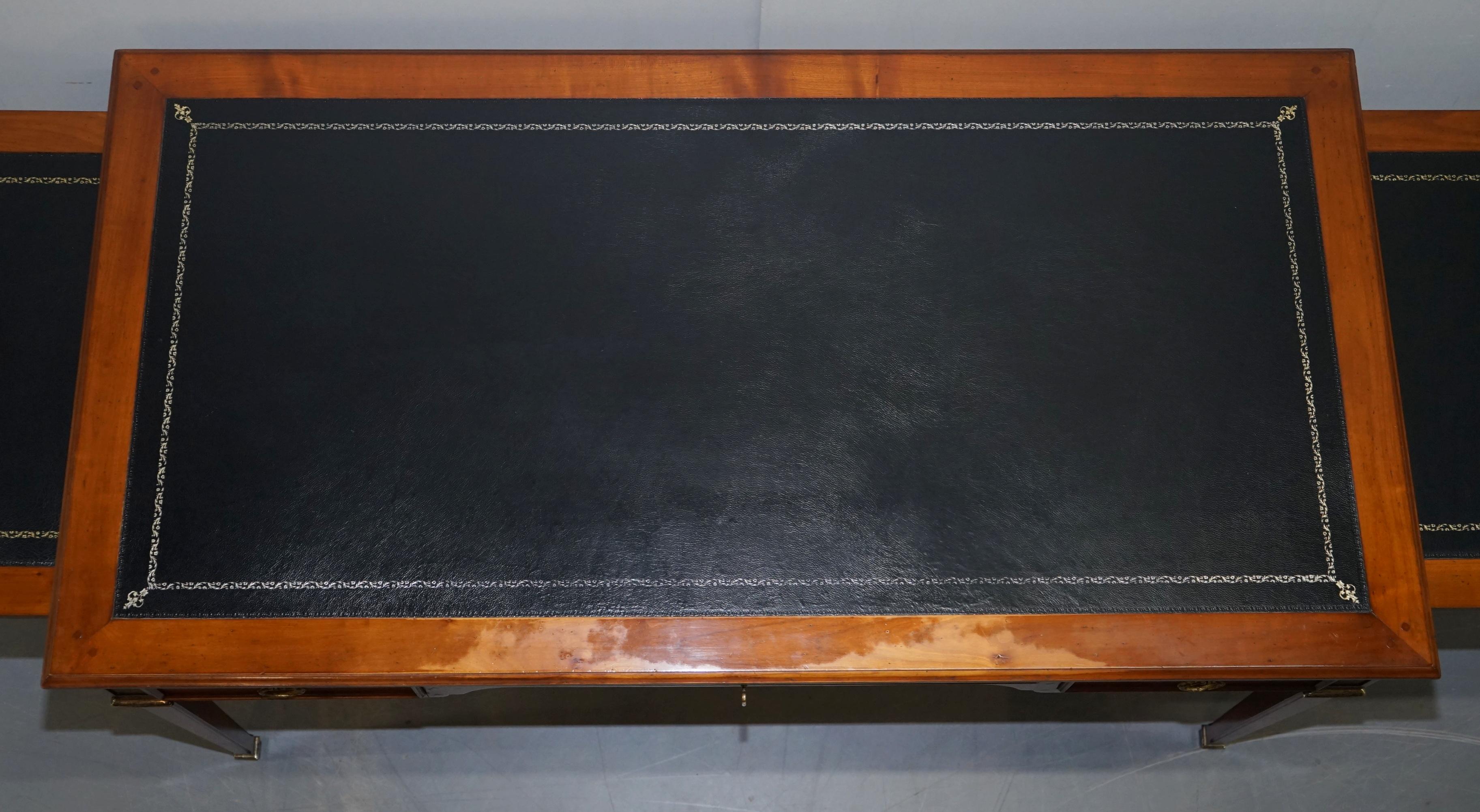 Vintage Fruitwood Leather Topped Extending Bureau De Plat Desk Writing Table 13