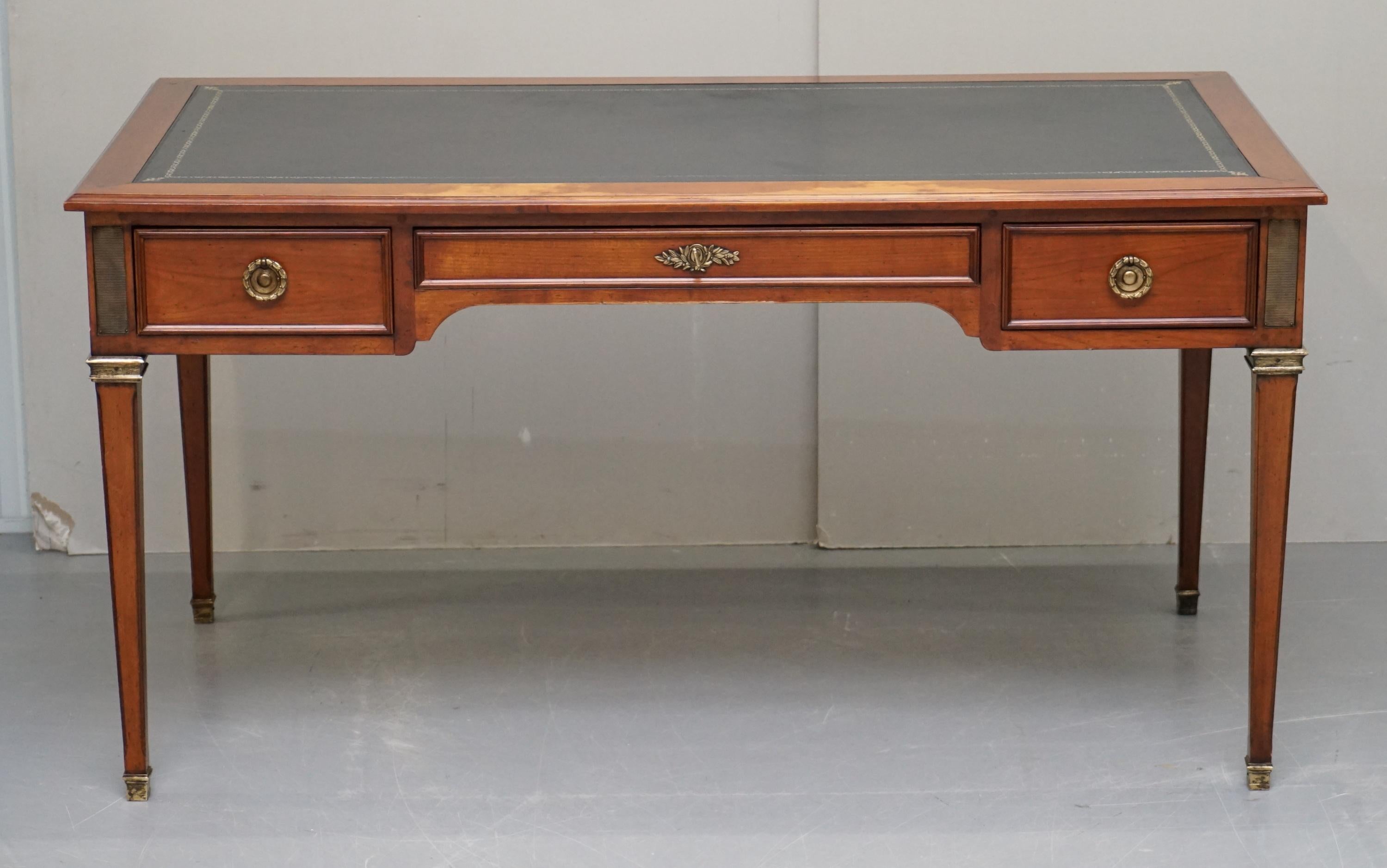 Napoleon III Vintage Fruitwood Leather Topped Extending Bureau De Plat Desk Writing Table
