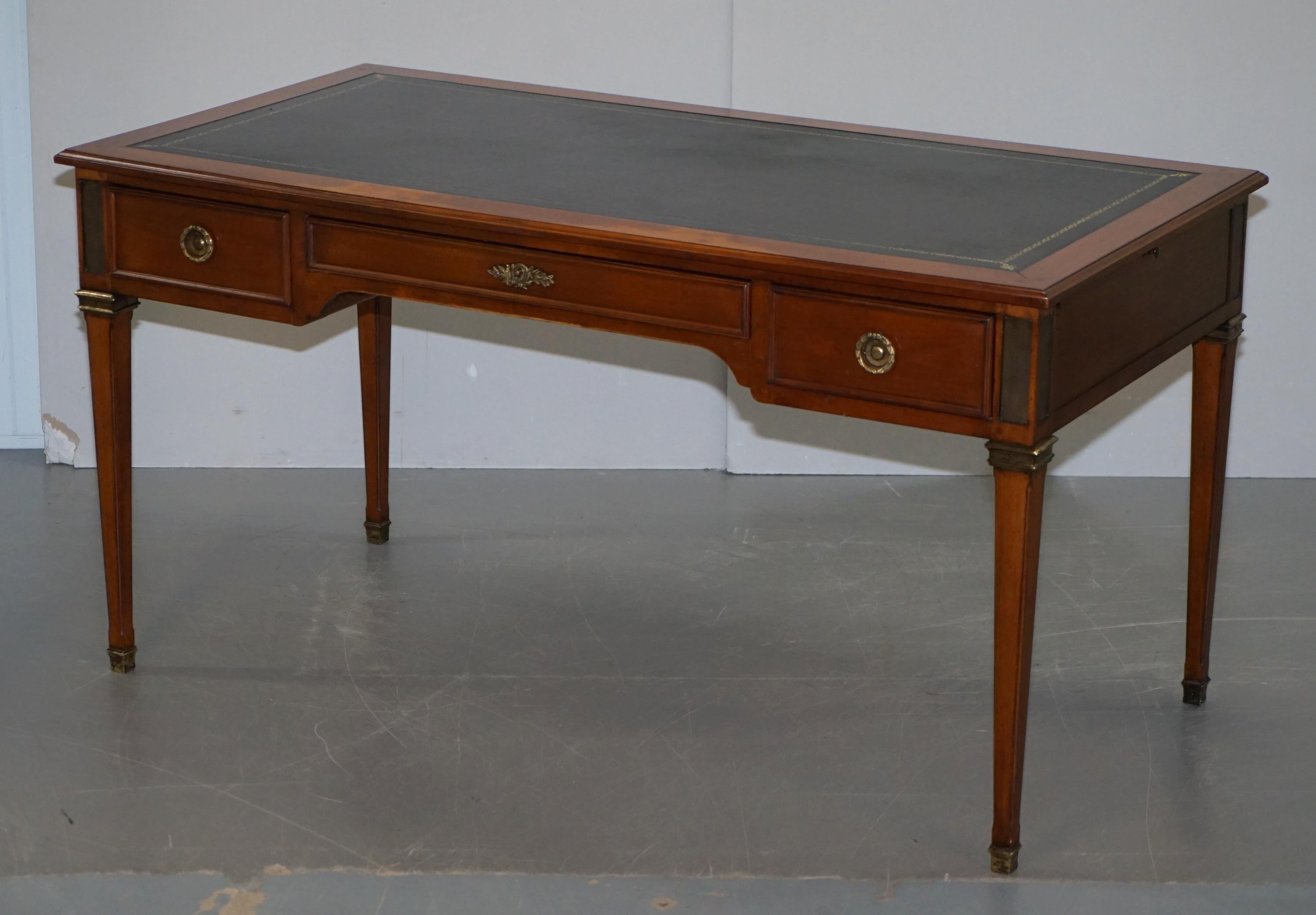 French Vintage Fruitwood Leather Topped Extending Bureau De Plat Desk Writing Table