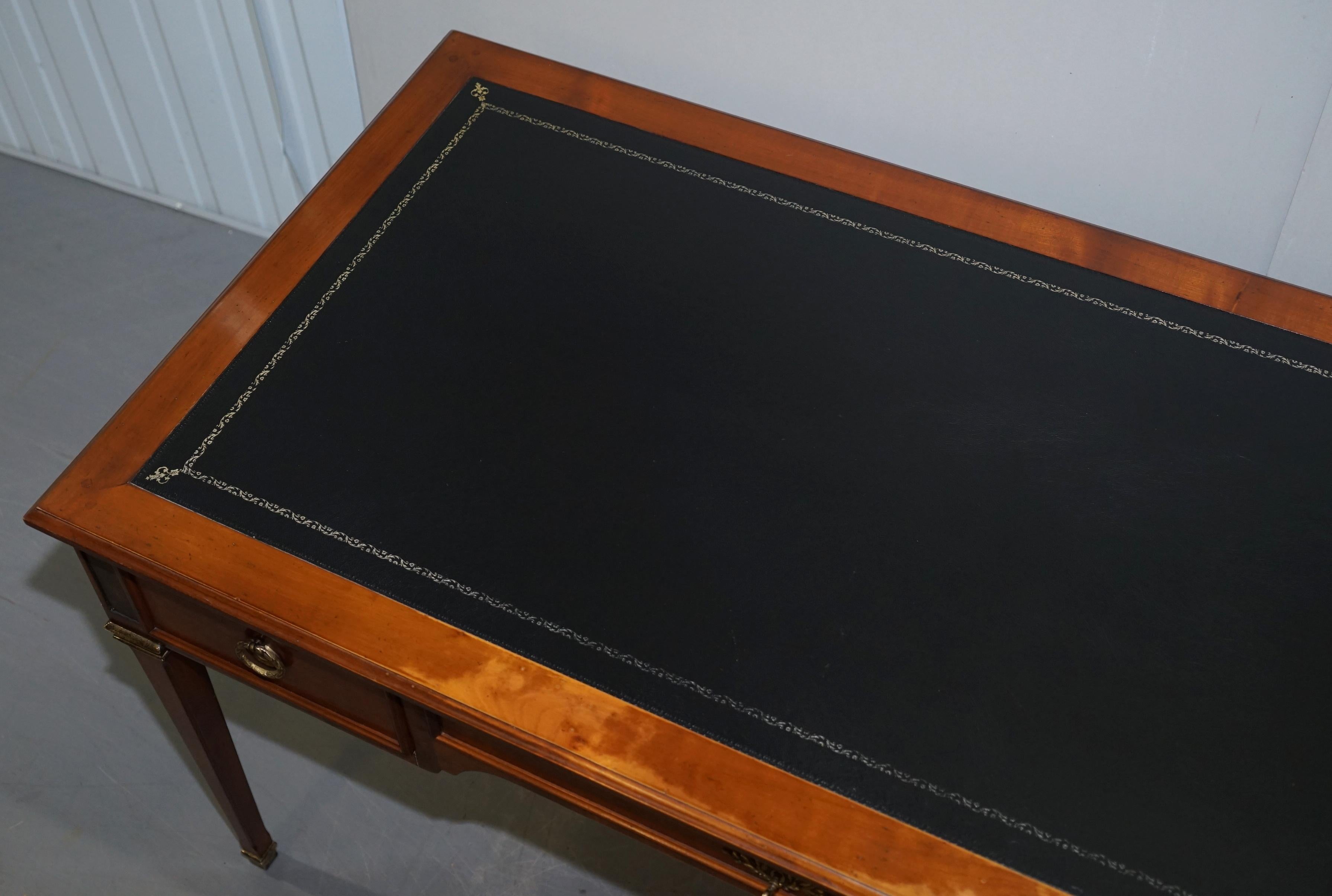 20th Century Vintage Fruitwood Leather Topped Extending Bureau De Plat Desk Writing Table