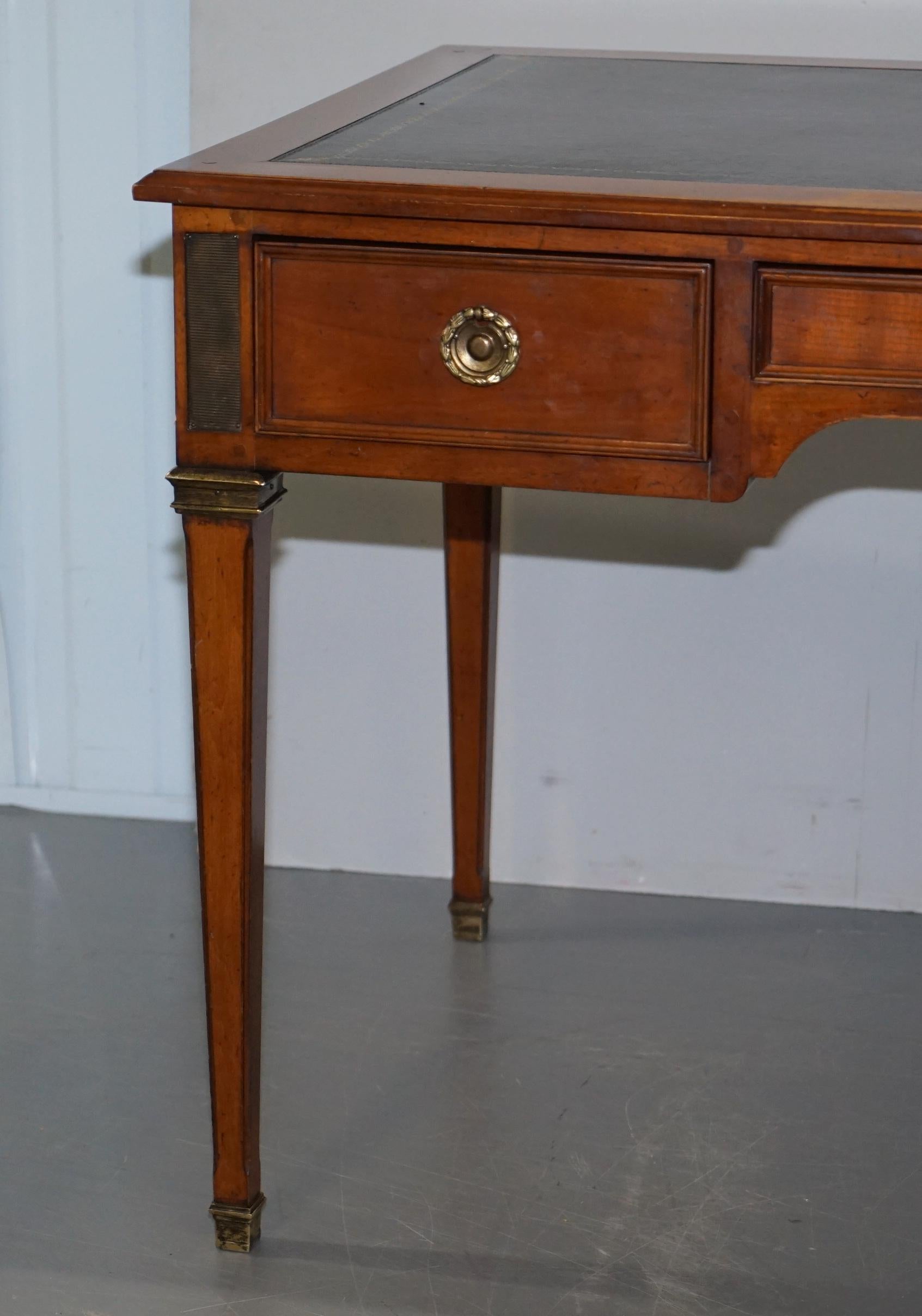 Vintage Fruitwood Leather Topped Extending Bureau De Plat Desk Writing Table 2