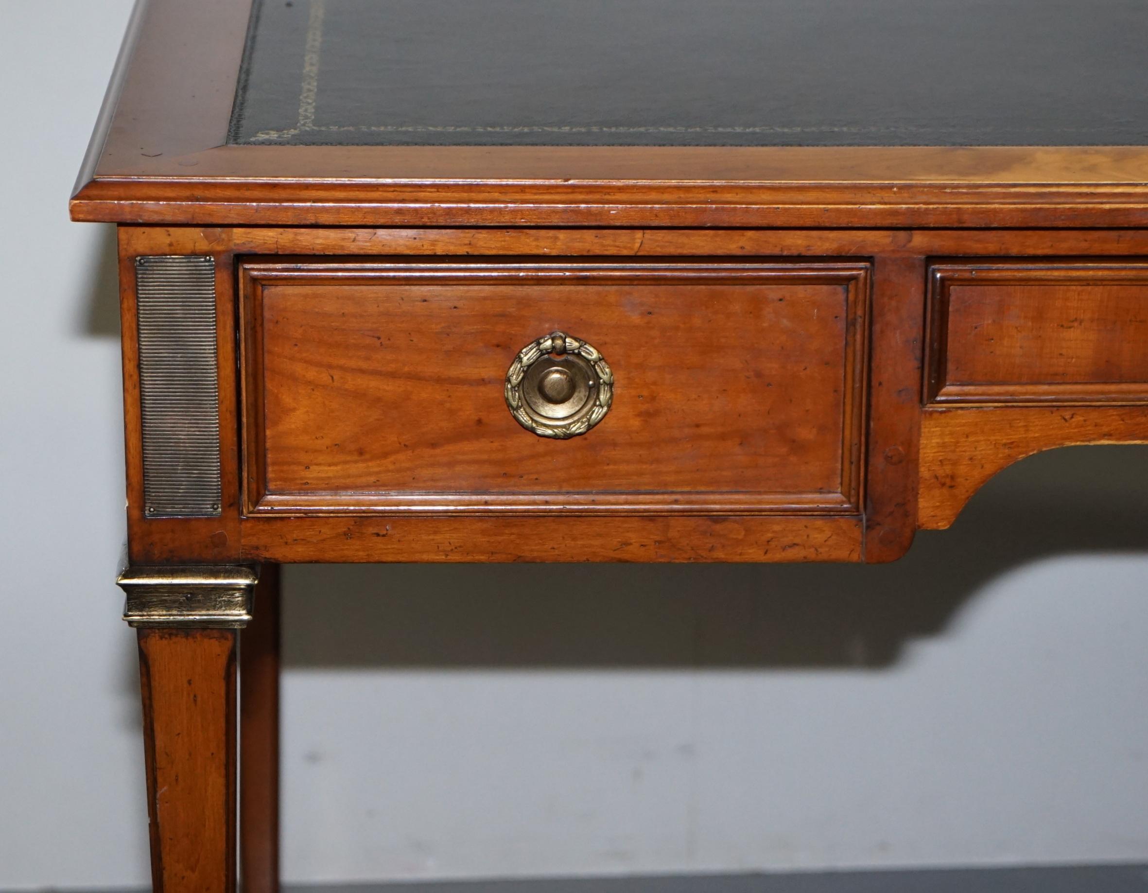Vintage Fruitwood Leather Topped Extending Bureau De Plat Desk Writing Table 3