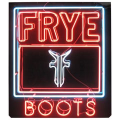Vintage Frye Boot Company Neon Sign, 1970s