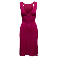 Vintage Fuchsia Alaia 1980er Jahre ärmelloses Vintage Kleid Größe US XS