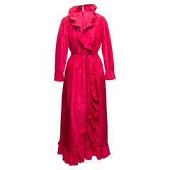 Abito vintage fucsia Mollie Parnis Boutique anni '70 con volant taglia US L.