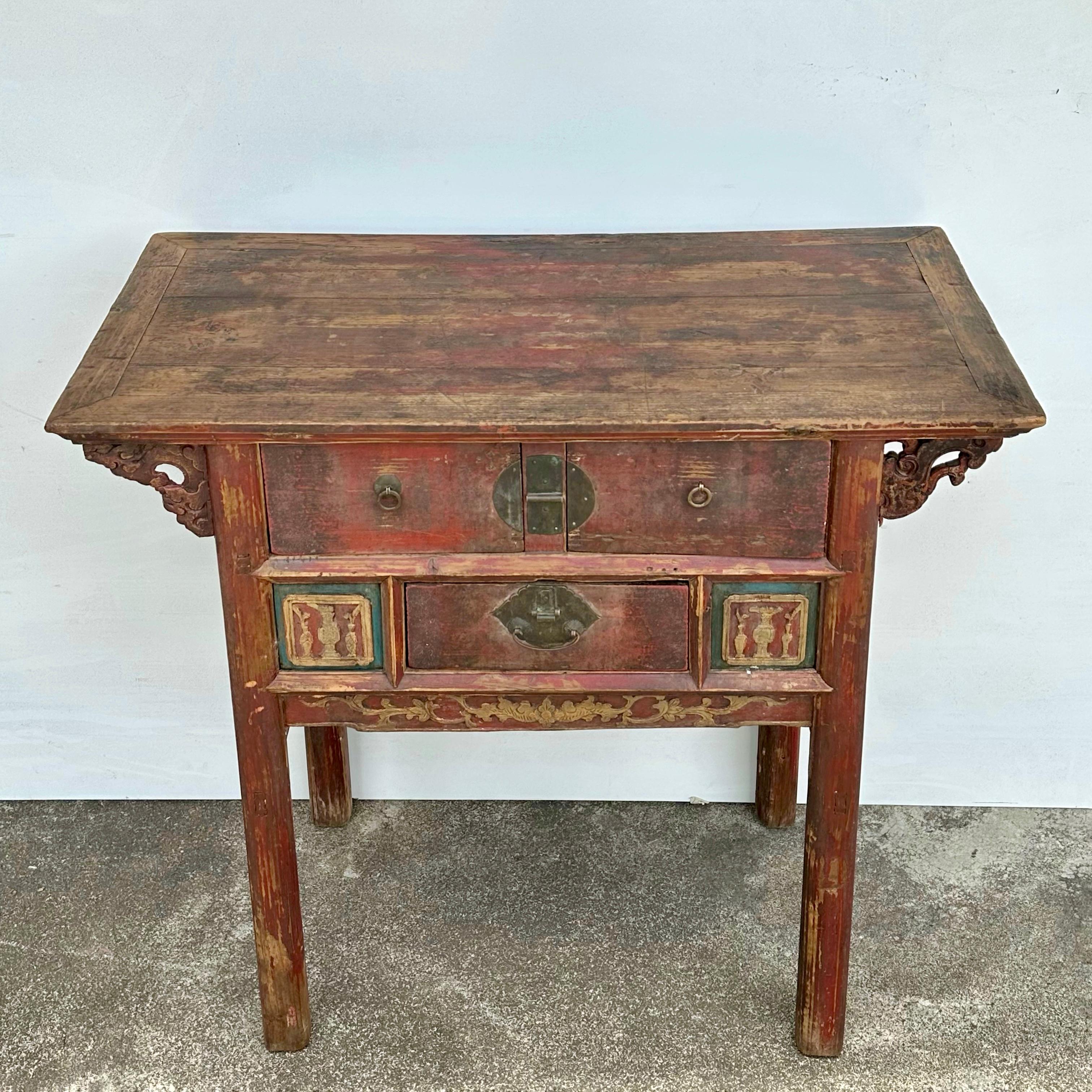 Qing Vintage Fujian Pinewood Table For Sale