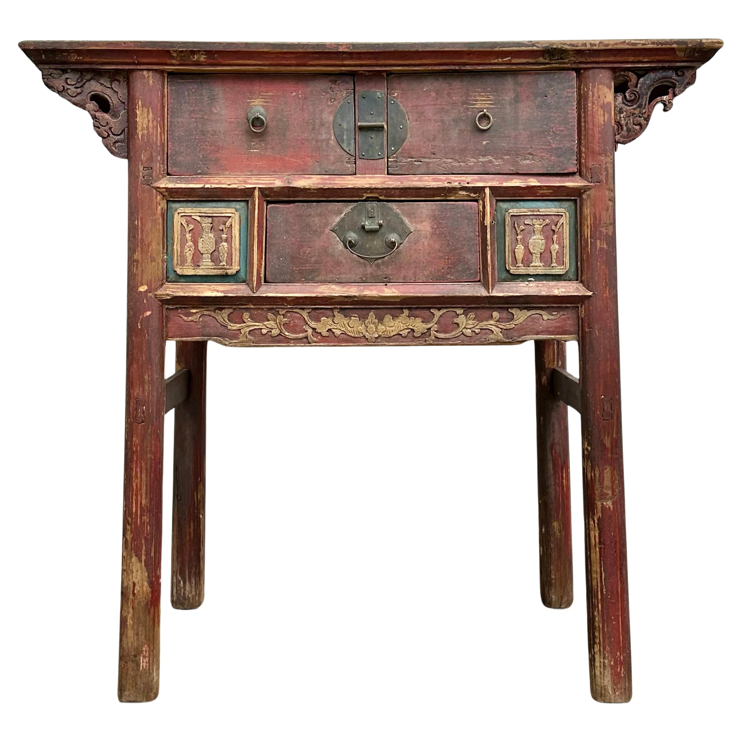 Vintage Fujian Pinewood Tisch im Angebot