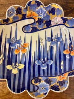 Vintage Fukagawa Seiji Imari Porcelain Scalloped Charger Dish, Hand Painted