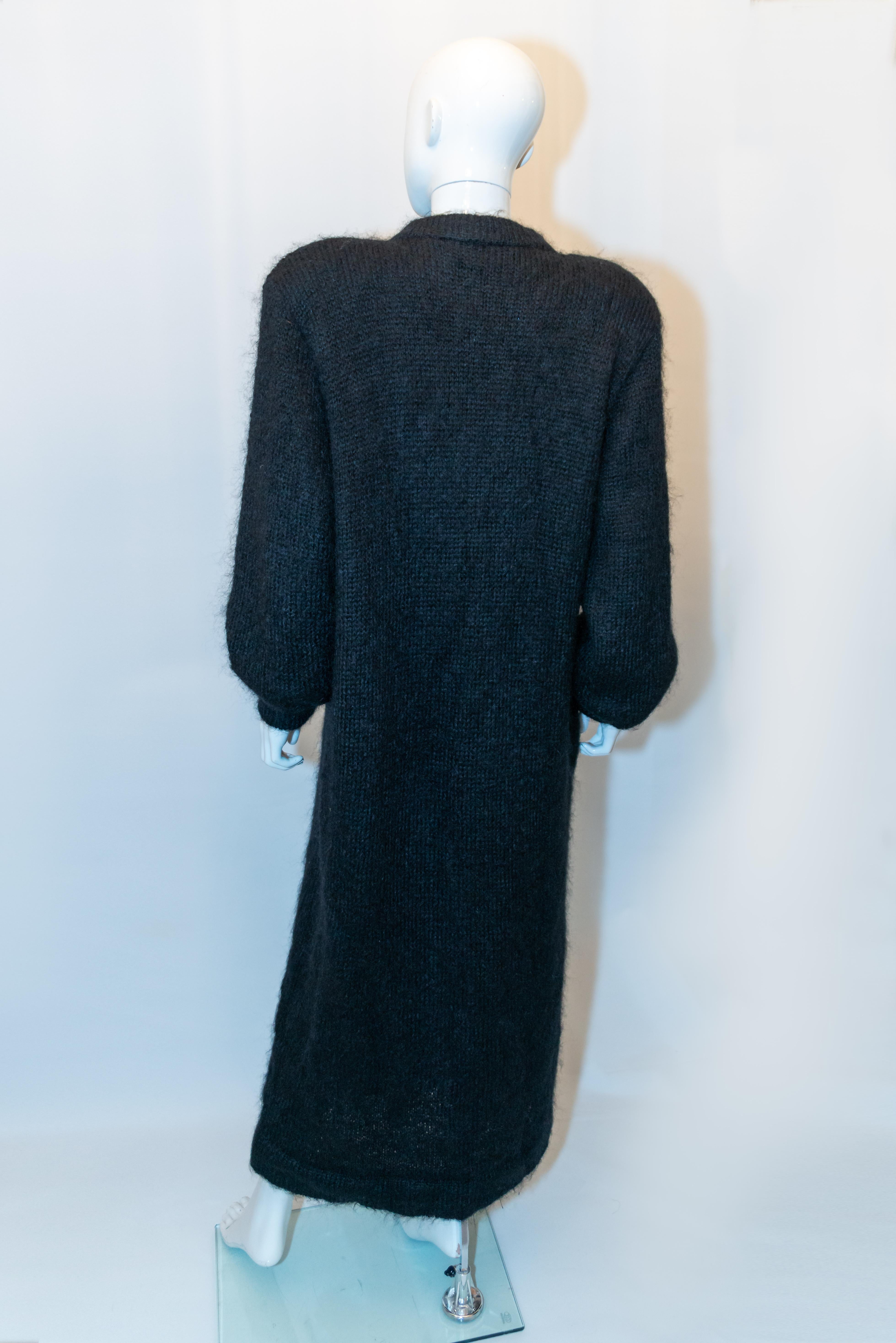 Vintage Full Length Mohair Coat by Riet  Selen In Good Condition For Sale In London, GB