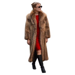 Vintage Full Length Tanuki Raccoon Fur Coat