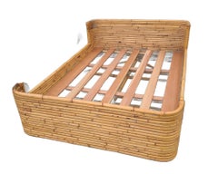 Vintage Full Size Stacked Rattan Bed-Frame by Seven Seas