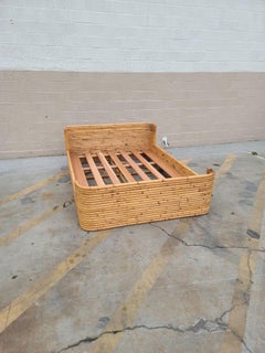 Vintage Full Size Stacked Rattan Bed-Frame by Seven Seas