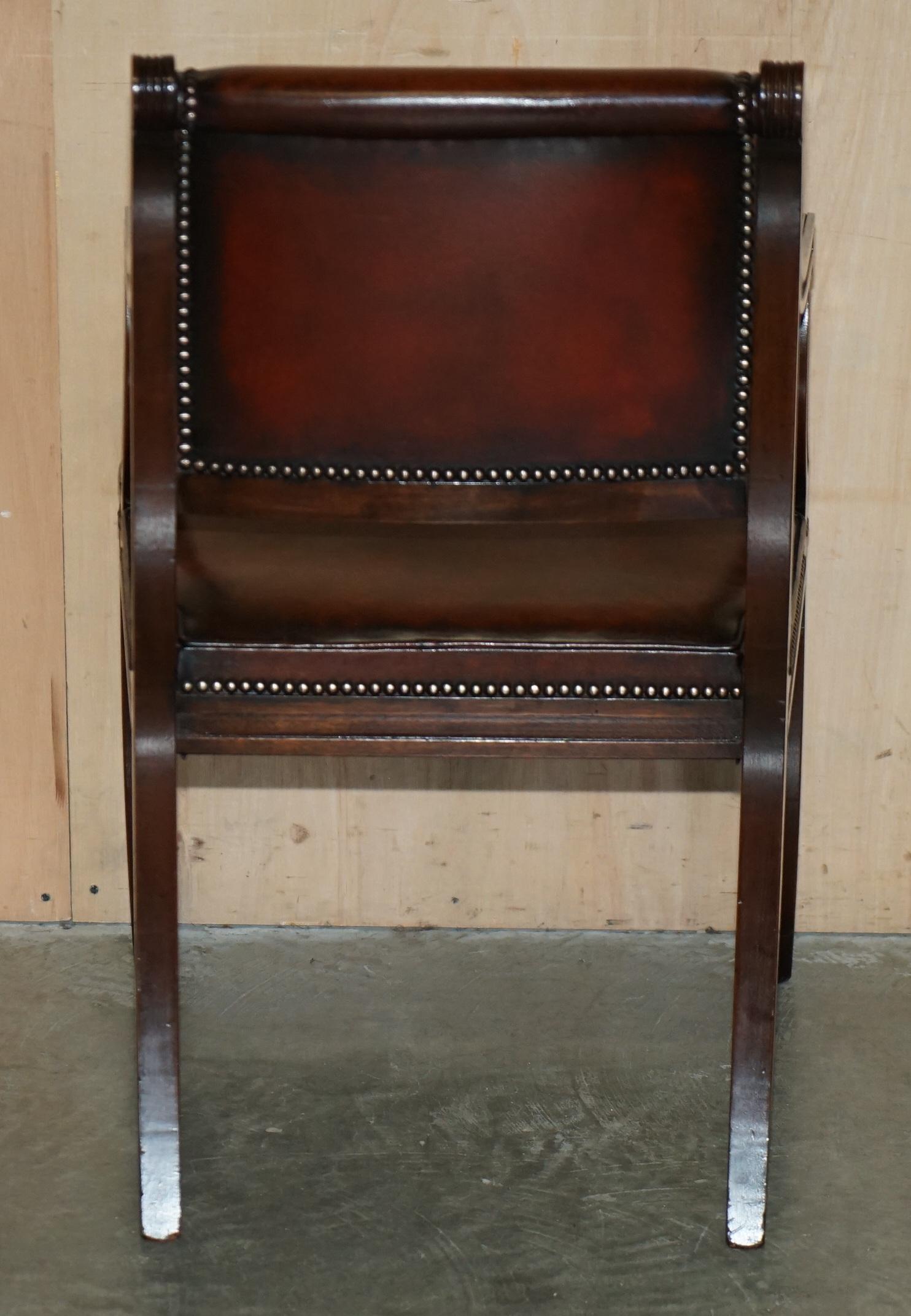 VINTAGE FULLY RESTORED DEEP CIGAR BROWN LEATHER CAPTAINS DESK OFFICE CHAiR 9