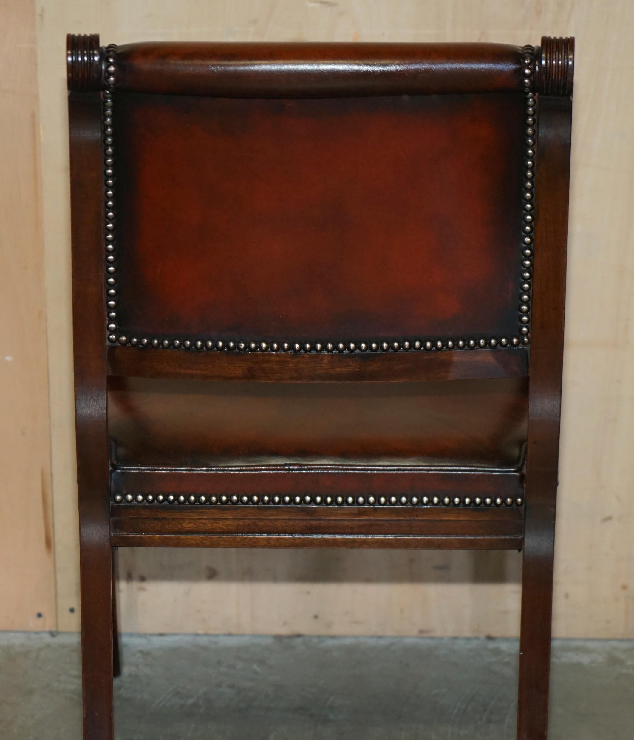 VINTAGE FULLY RESTORED DEEP CIGAR BROWN LEATHER CAPTAINS DESK OFFICE CHAiR 10