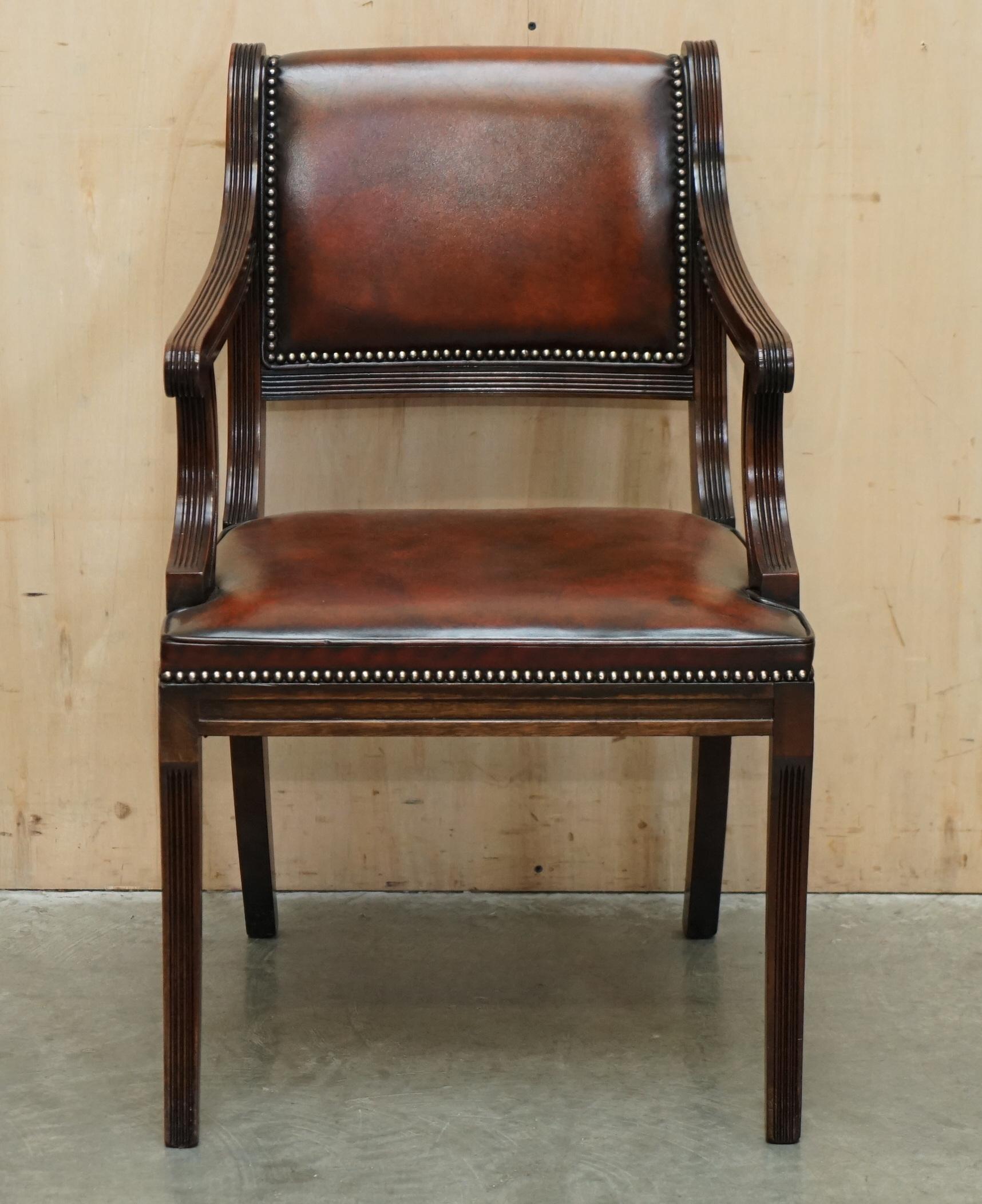 Royal House Antiques

Royal House Antiques is delighted to offer for sale this stunning fully restored vintage Regency style carver desk armchair in hand dyed brown leather 

Please note the delivery fee listed is just a guide, it covers within the