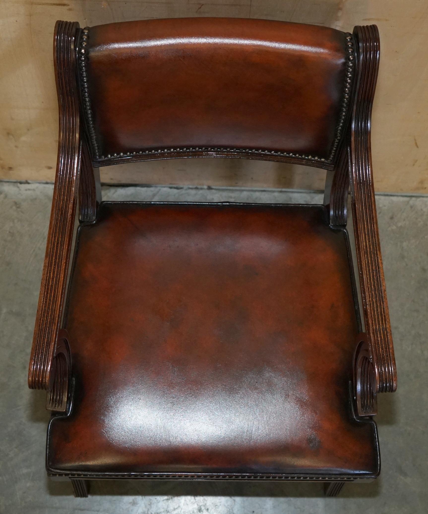 Hand-Crafted VINTAGE FULLY RESTORED DEEP CIGAR BROWN LEATHER CAPTAINS DESK OFFICE CHAiR