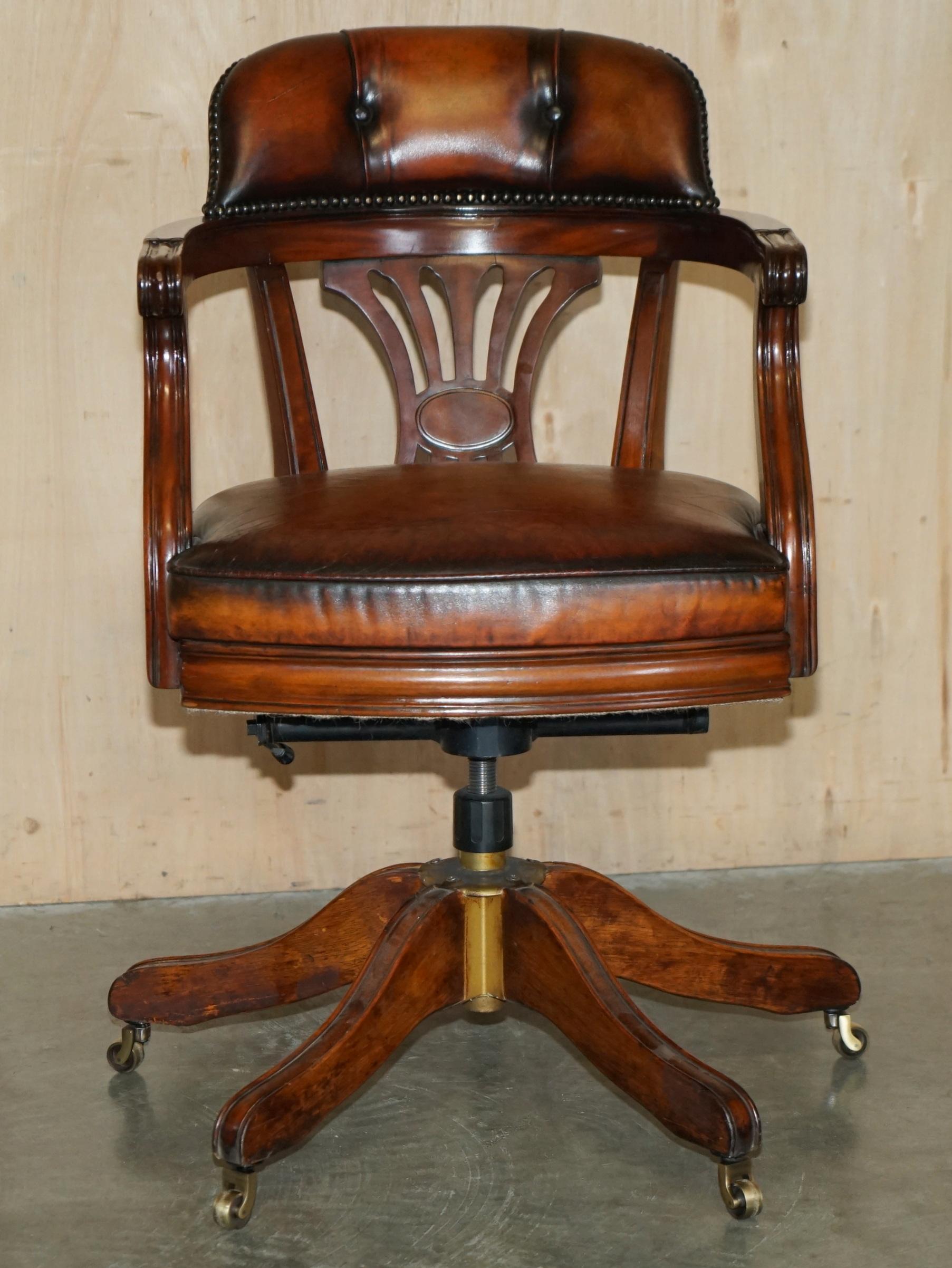 
Royal House Antiques

Royal House Antiques is delighted to offer for sale this stunning fully restored vintage William IV style Chesterfield hand dyed brown leather office chair.

Please note the delivery fee listed is just a guide, it covers