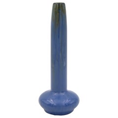 Vintage Fulper Pottery Bud Vase with a Blue Flambé Glaze